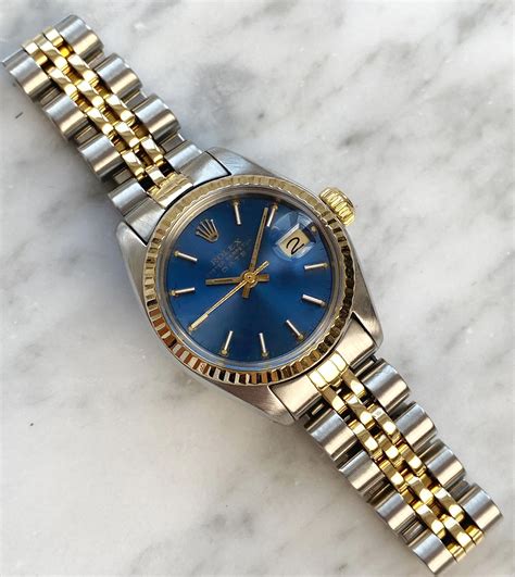 rolex damen silber gold blaues ziffernblatt|Rolex datejust preisliste.